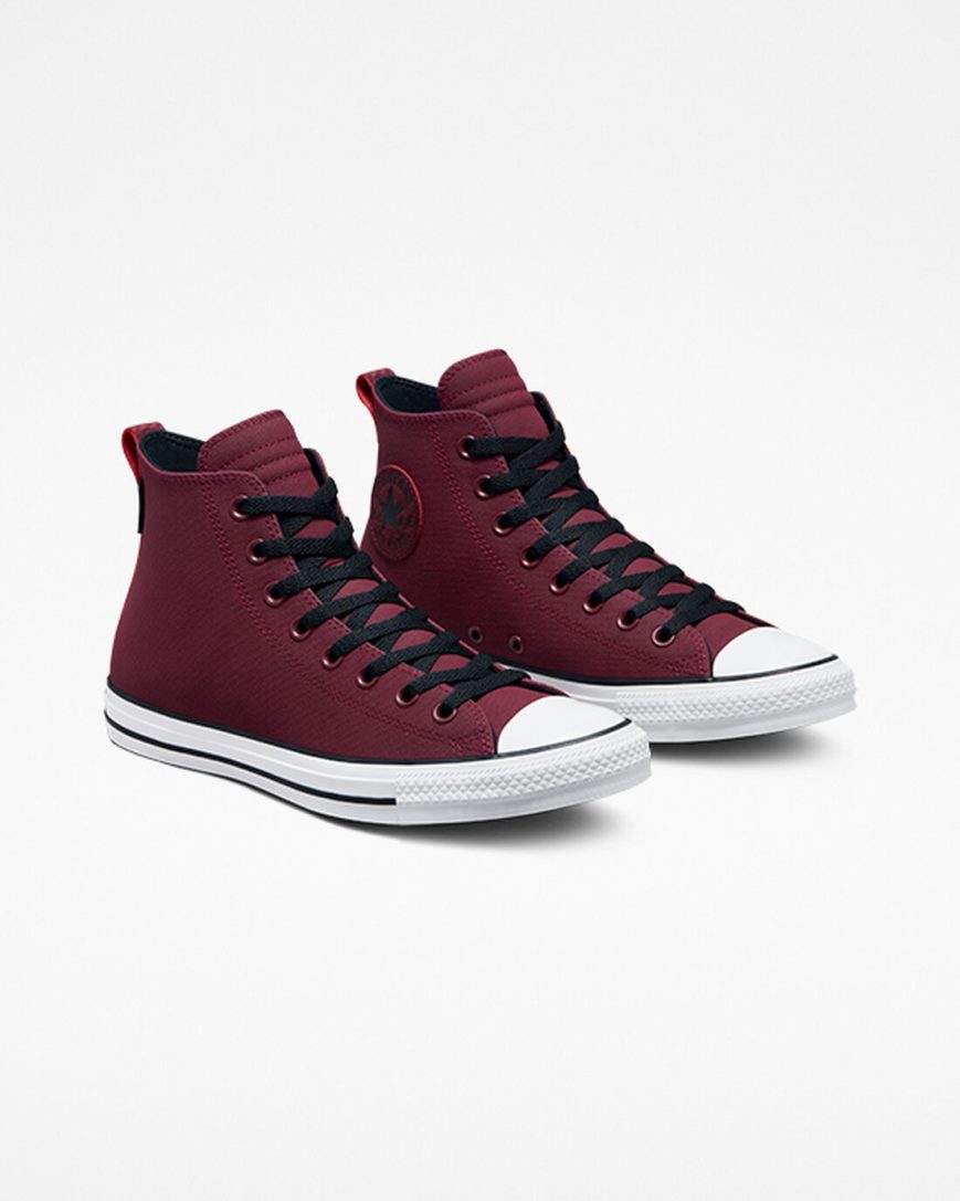 Dámské Boty Vysoké Converse Chuck Taylor All Star TecTuff Tmavě Červené Bílé Černé | CZ HIRX04